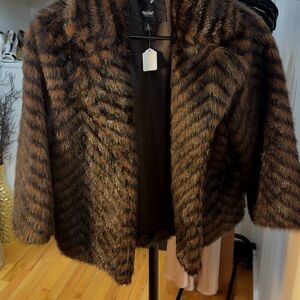 Mossimo Supply Co. Black and Brown Faux Fur Jacket